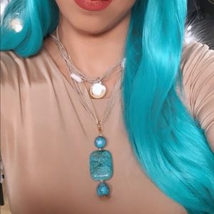 Gorgeous Turquoise Stone Boho organic necklace